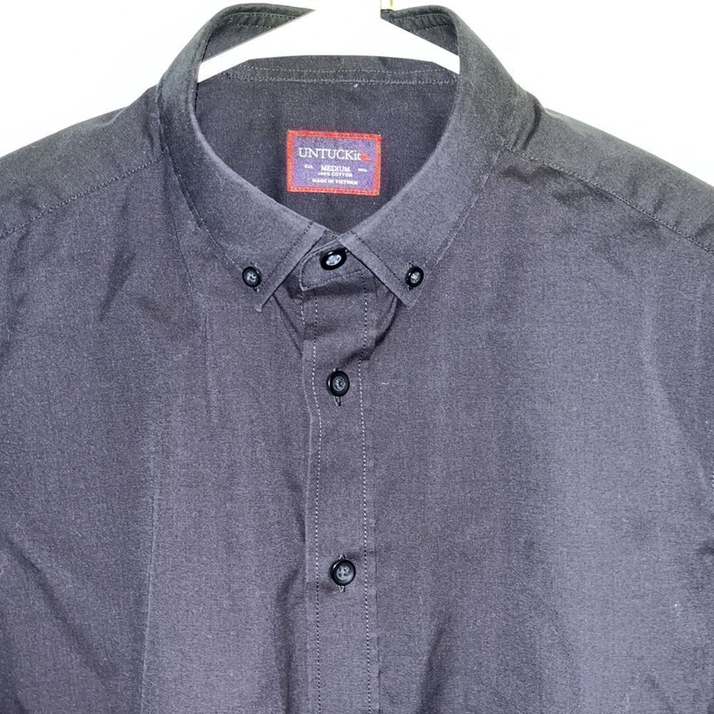 UNTUCKit Polo LS button down Black Shirt 100% Cotton men’s dress shirt M